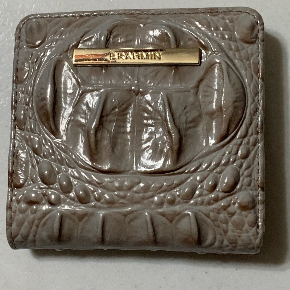 Brahmin Taupe Crocodile Embossed Wallet